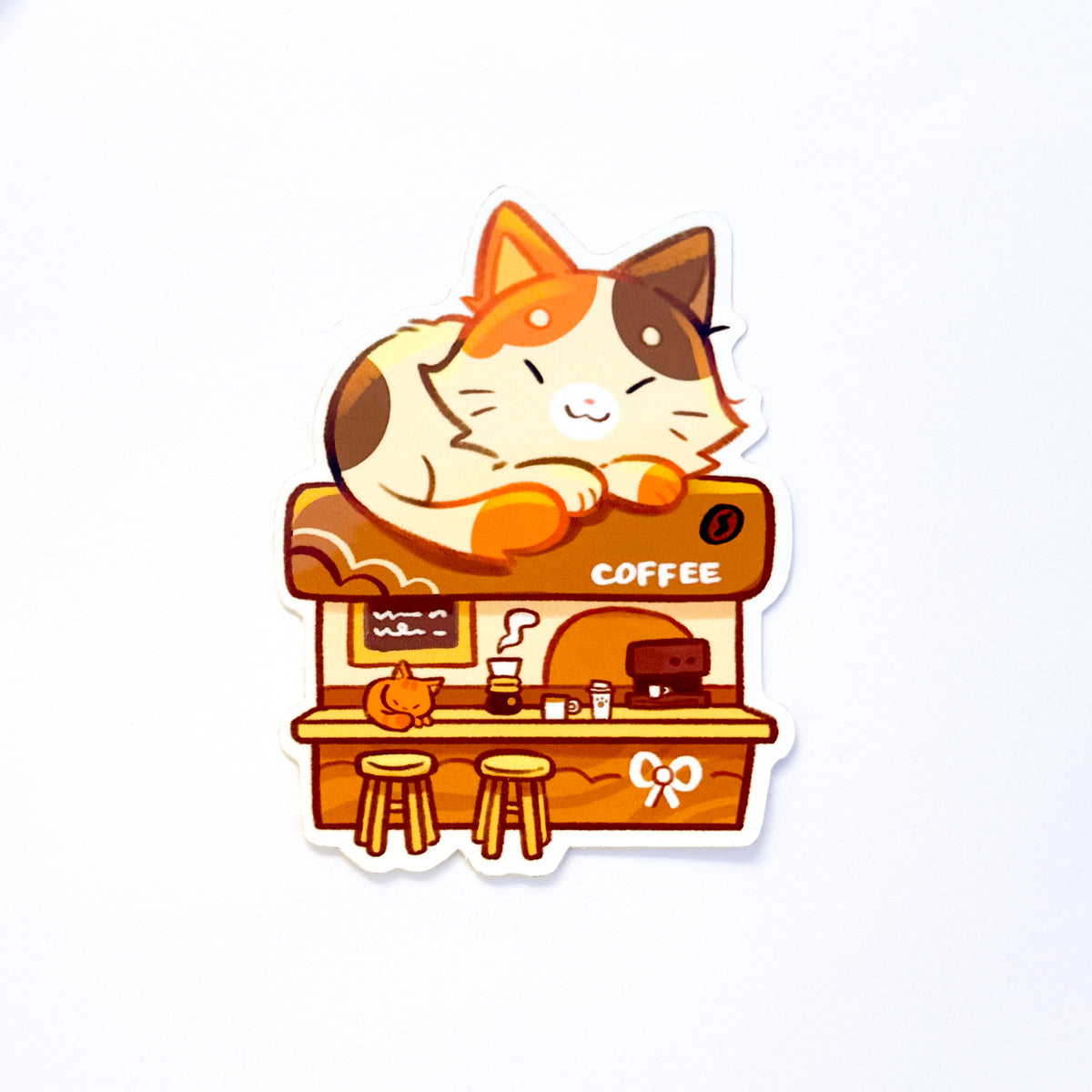 Coffee Cat Cafe Sticker