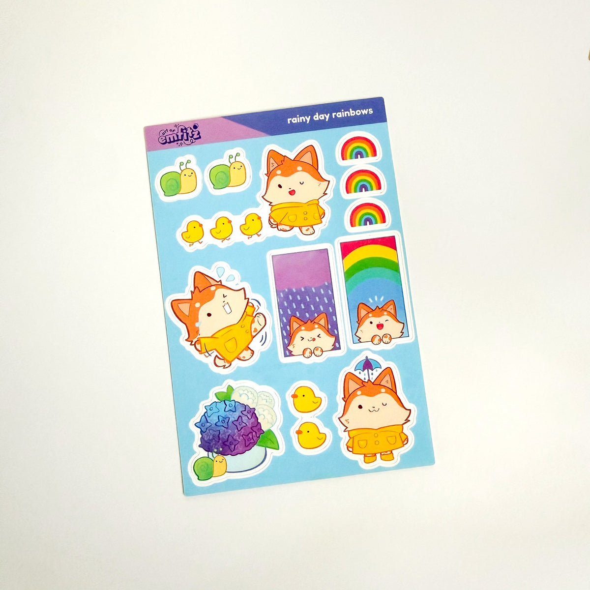 Rainy Day Rainbow Sticker Sheet