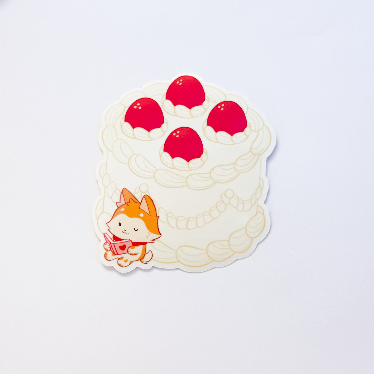 Reading Strawberry Cake Sticker