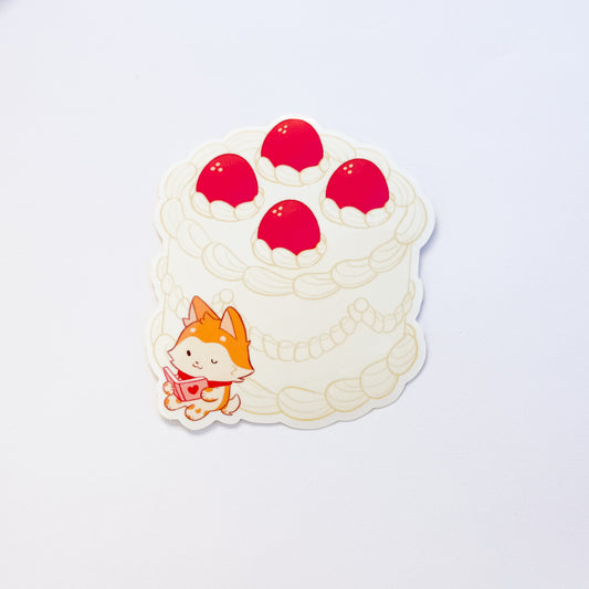 Reading Strawberry Cake Sticker