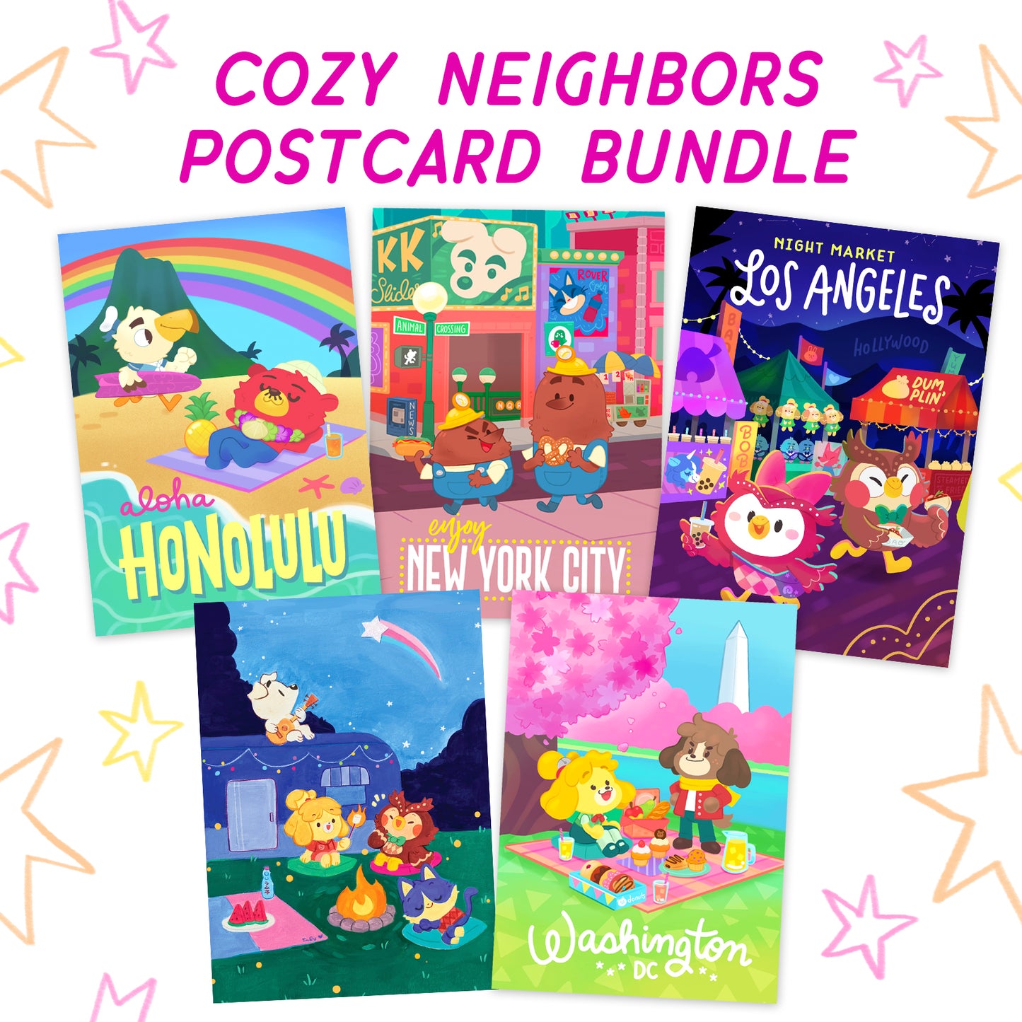 Cozy Neighbors Postcard Bundle