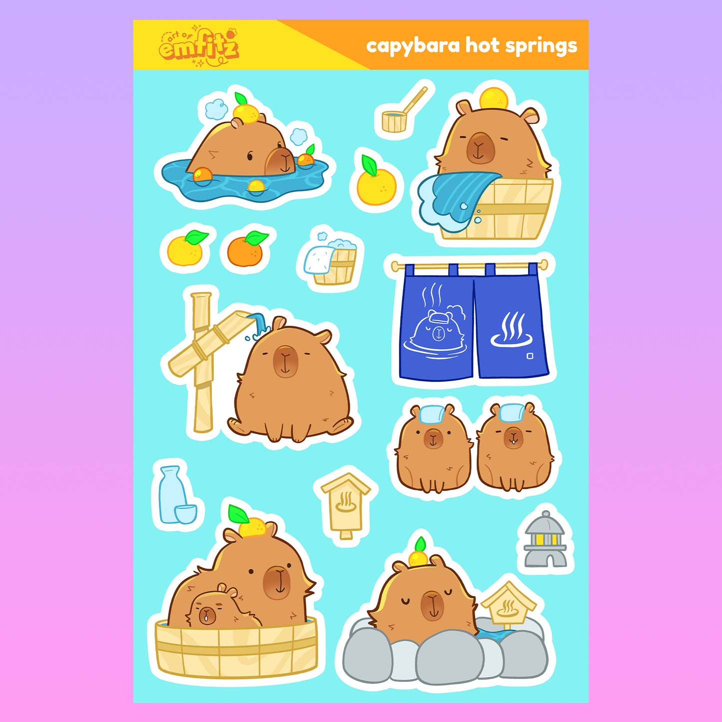 Capybara Sticker Sheet