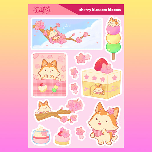 Cherry Blossom Blooms Sticker Sheet