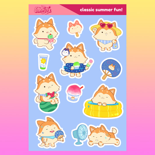 Classic Summer Fun Sticker Sheet