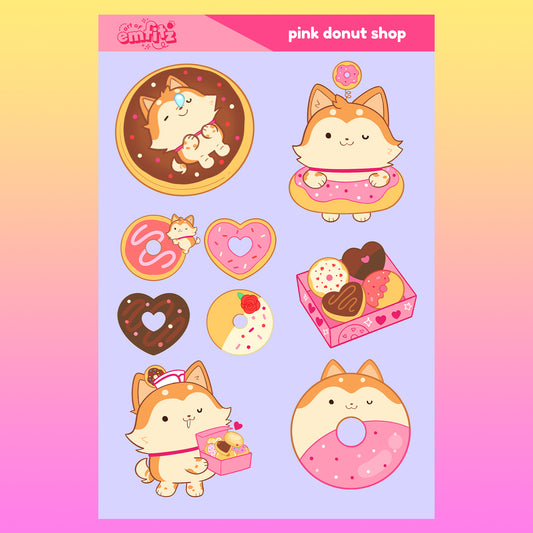 Pink Donuts Sticker Sheet