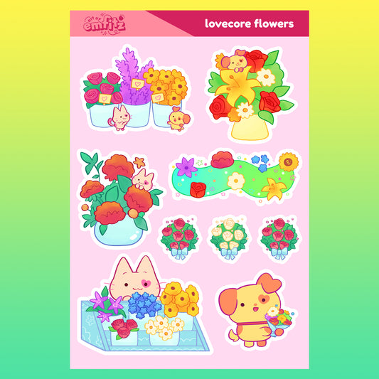 Lovecore Flowers Sticker Sheet
