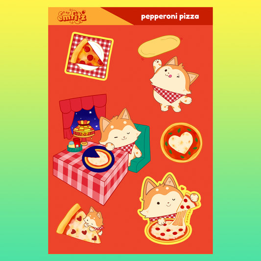 Pepperoni Pizza Sticker Sheet