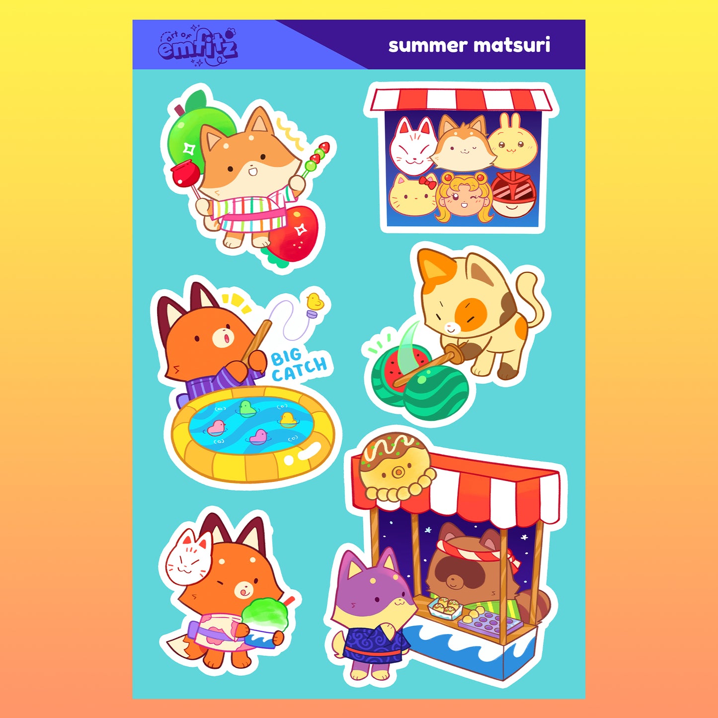 Summer Matsuri Sticker Sheet