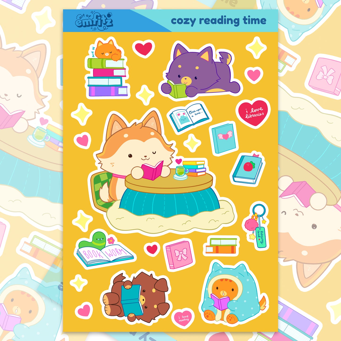 Cozy Reading Vinyl Sticker Sheet