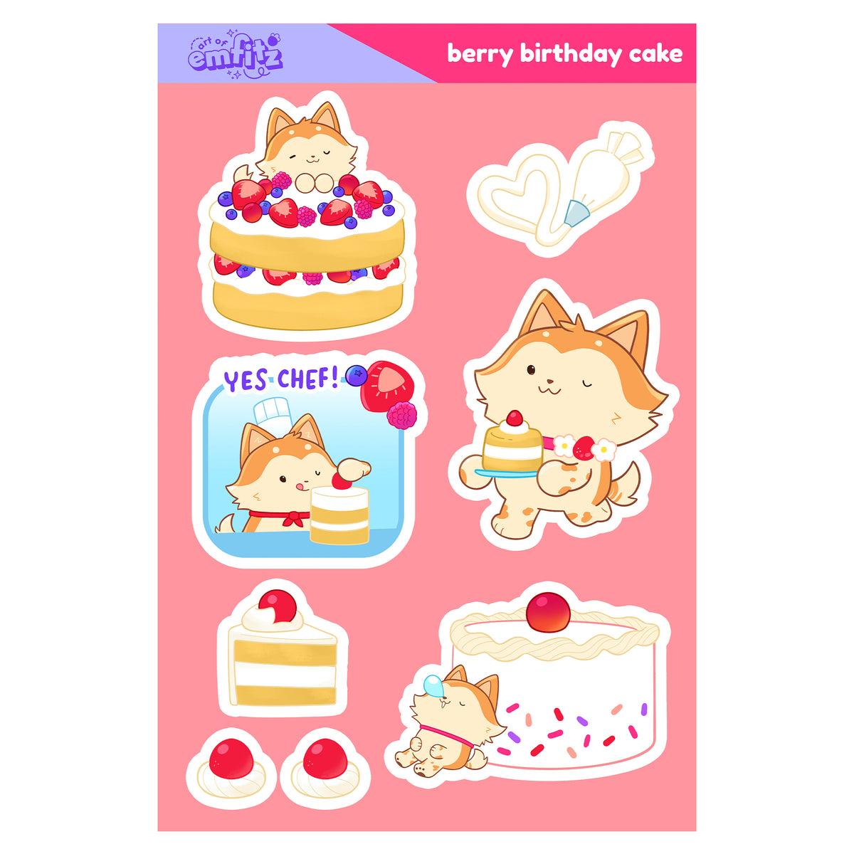 Berry Cake Sticker Sheet