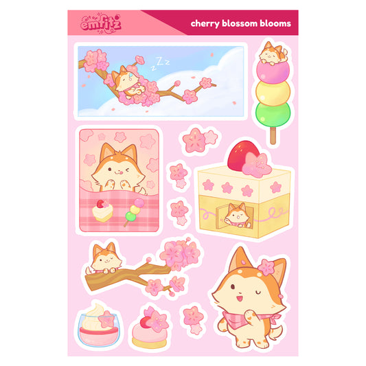 Cherry Blossom Blooms Sticker Sheet