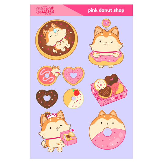 Pink Donuts Sticker Sheet
