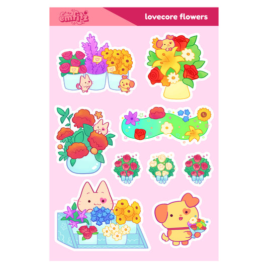 Lovecore Flowers Sticker Sheet