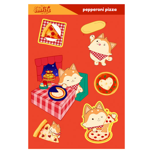 Pepperoni Pizza Sticker Sheet
