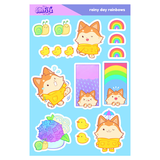 Rainy Day Rainbow Sticker Sheet