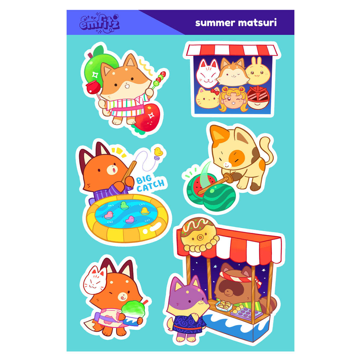 Summer Matsuri Sticker Sheet