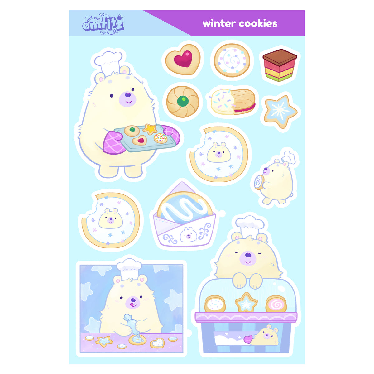 Winter Sugar Cookies Sticker Sheet